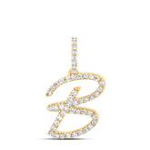 1/5CTW-DIA NK INITIAL "B" PENDANT